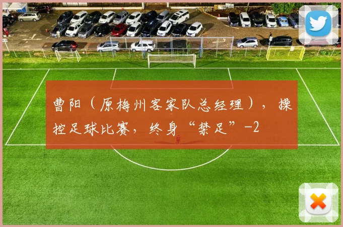 曹阳（原梅州客家队总经理），操控足球比赛，终身“禁足”